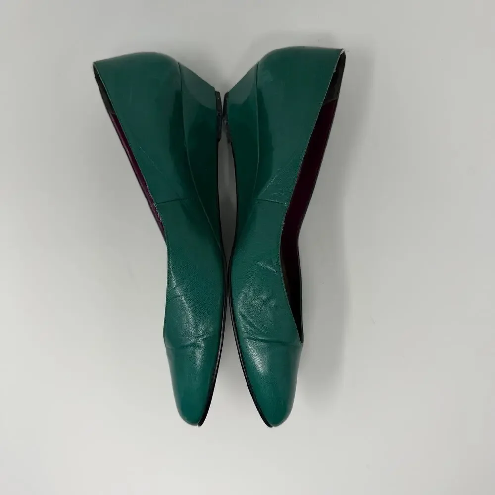 Nina Italian Leather Teal Pointed Toe Ballet Flats EU 38.5 / US 8